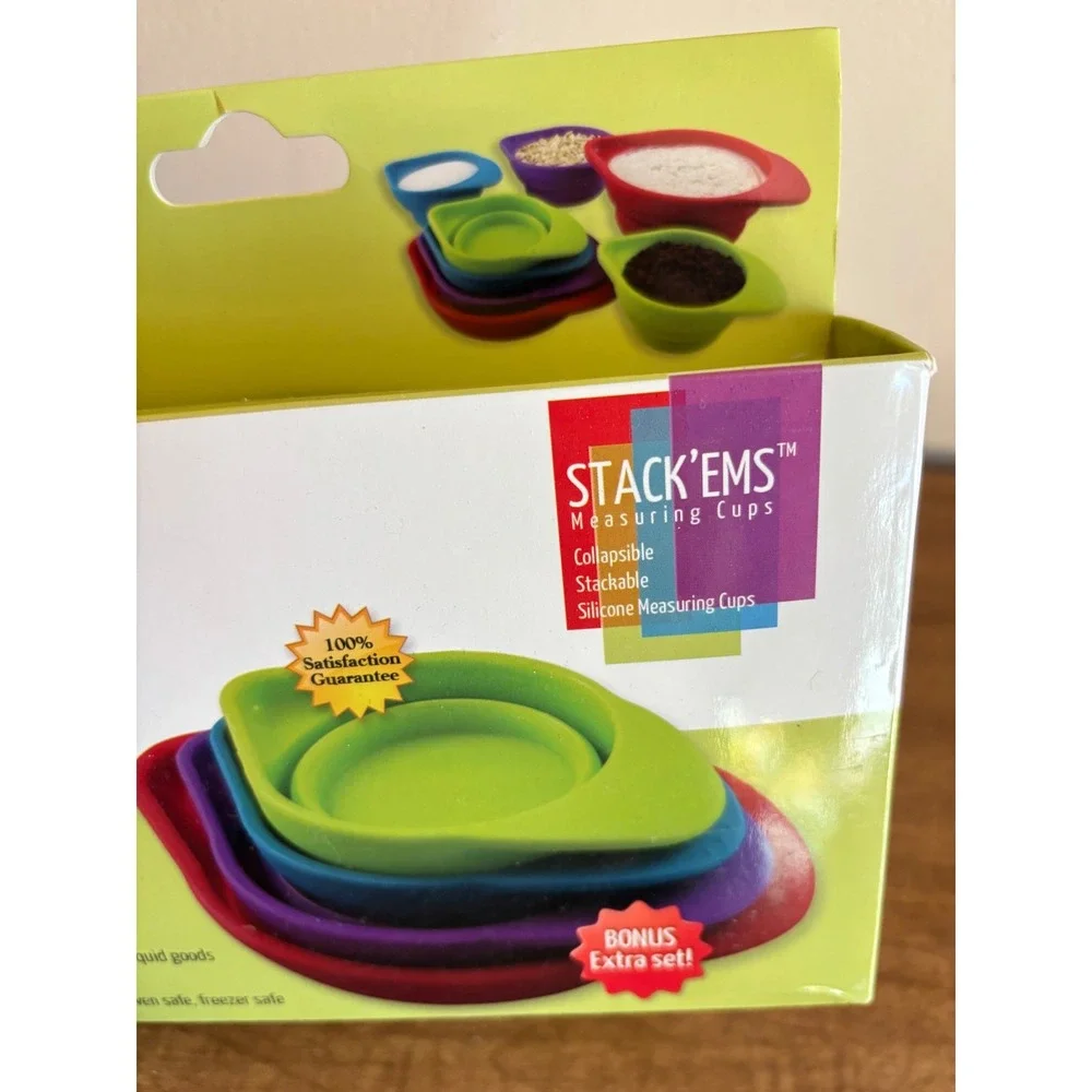 Silcook Stack Ems‎ Collapsible Silicone Measuring Cups 8 Pc Multicolor